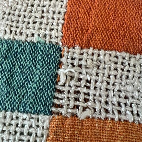 Woven Throw Blanket Checkered Multicolor Fringe 58" x 46.5" - Picture 6 of 16